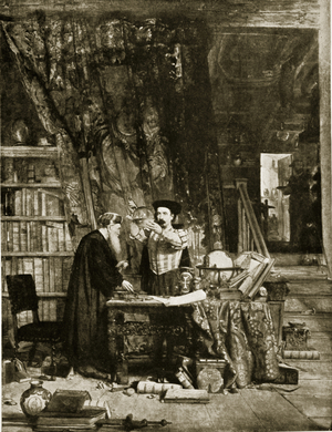 The Alchemist, illustration from 'Hutchinson's Story of the British Nation', c.1923 (litho)