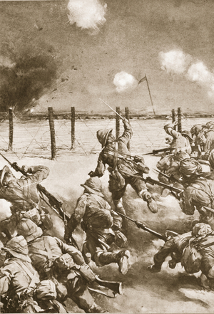 The 2nd Dorsets at Kut-el-Amara, attacking the Turkish Redoubts (lithO)