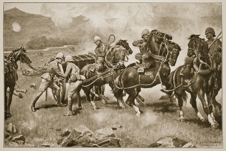 The Battle of Colenso - The last desperate attempt to save the guns of the 14th and 66th batteries, 1900 (litho)