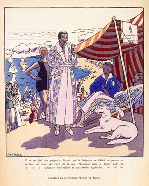 Beach wear, from 'Modeles de la Grnade Maison de Blanc' c.1920 (colour litho)