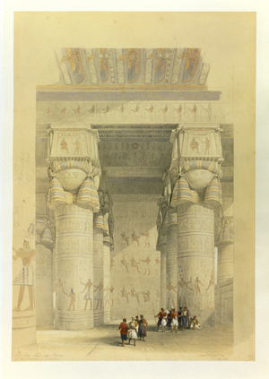 View from under the Portico of the Temple at Dendarah, from "Egypt and Nubia", Vol.1 (litho)
