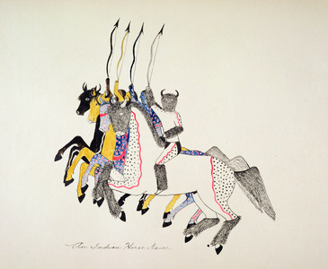 An Indian Horse Dance (pigment on canvas)