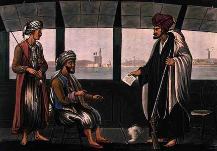 Arabs on Board the Swiftsure, engraved by Joseph Constantine Stadler (fl.1780-1812) published by I. White, London, 1801 (colour litho)