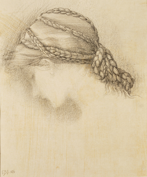 Woman's head, detail from a sketchbook, 1886 (pencil on paper)