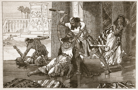 Massacre of the Hivites by Simeon and Levi (litho)