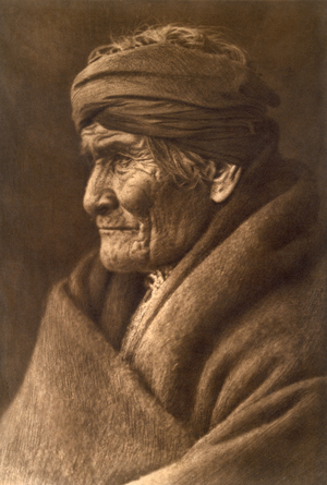 Geronimo, Chief of the Apache, as an old man in 1907 (photogravure)