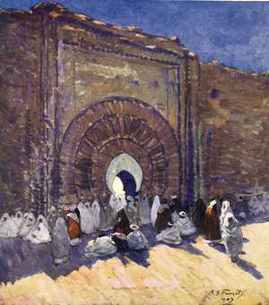 A Gateway, Marrakesh, 1904 (colour litho)