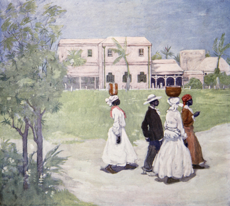 Going to Work, Barbadoes, from a portfolio of privately printed watercolours of 'The West Indies' (colour litho)