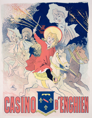 Reproduction of a poster advertising the 'Casino d'Enghien', 1890 (colour litho) (see 41530)