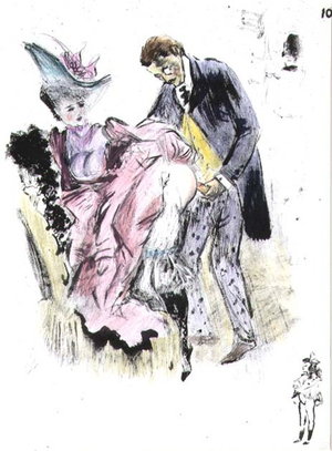 Couple Having Sex, plate 10 of The Mad Day of Gaby d'Ombreuse', 1940-50 (litho)