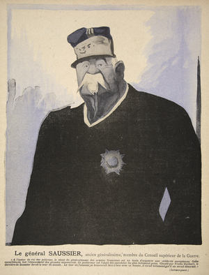 General Saussieur, former Generalissimo, member of War Counil, illustration from 'L'assiette au Beurre: Nos Generaux', 12th July 1902 (colour litho)