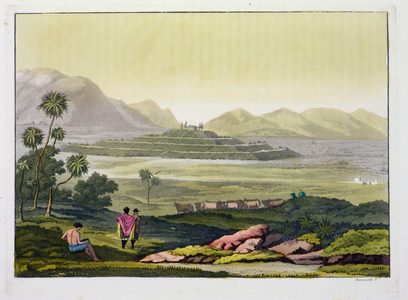 Teocalli, the Great Temple at Tenochtitlan, Mexico, Aztec (lithograph)