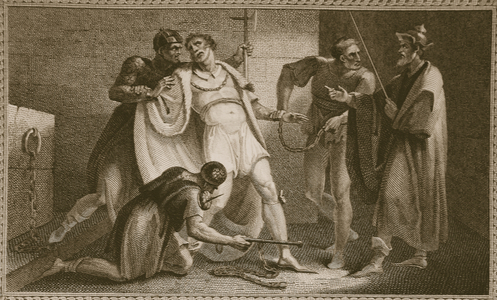 Imprisonment of Stephen, illustration from David Hume's 'The History of England', pub. by R. Bowyer, London, 1812 (engraving)