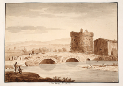 Ponte Lucano, or Lugano, 1883 (etching with brown wash)