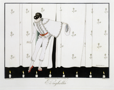 Brighella, from the 'Masks and Characters of Italian Theatre' edition of Le Journal des Dames et des Modes, engraved by Henri Reidel (fl.1914-20) 1914 (colour litho)
