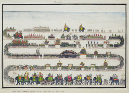 Muharram Ceremony, Faizabad, 1772 from 'The Gentil Album', published in 1774 (gouache on paper)