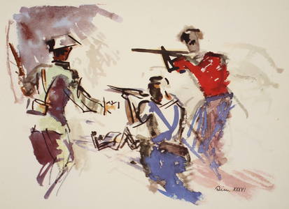 Brothers in Battle, 1936 (colour lithograph)