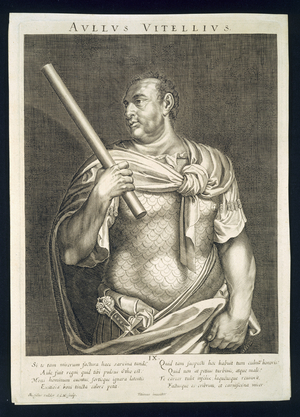 Aullus Vitellius Emperor of Rome 68 AD engraved by Aegidius Sadeler (1570-1629) (engraving)
