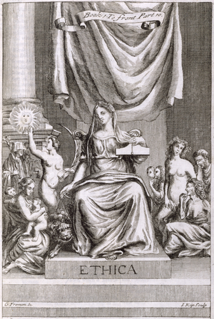 Ethics, frontispiece to Book 1 Part 10 of 'The Principles of Philosophy' by Anthony Le Grand, engraved by Johannes Kip (1652/53-1722), 1694 (engraving)