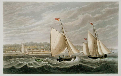 Ryde, from 'The Isle of Wight Illustrated, in a Series of Coloured Views', engraved by P. Roberts, published 1846 (aquatint)