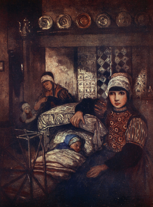 A Marken Interior, 1904 (colour litho)