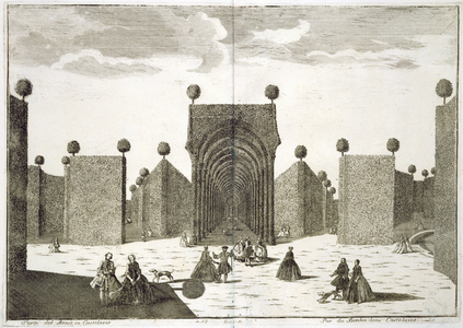 The Topiary Gardens, from 'Delights of the Villa Castellazzo', by Domenico Felice Leonardi, published 1743 (engraving)