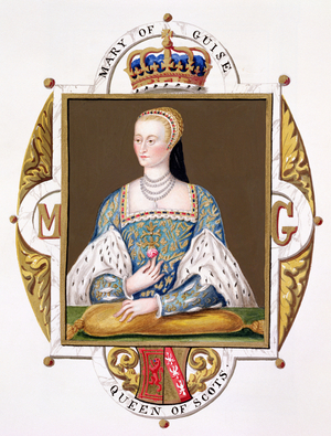 Portrait of Mary of Guise (1515-60) Queen of Scotland from 'Memoirs of the Court of Queen Elizabeth', published in 1825 (w/c and gouache on paper)