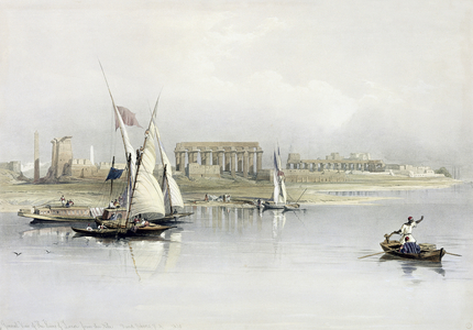General View of the Ruins of Luxor from the Nile, from "Egypt and Nubia", Vol.1 (litho)