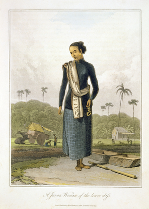 A Javan Woman of the Lower Class, plate 3 from Vol. I of 'The History of Java' by Thomas Stamford Raffles (1781-1826), pub. 1817 (aquatint)