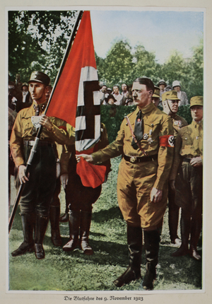 The Blood Flag of 9 November 1923, from 'Germany Awakened' (colour litho)