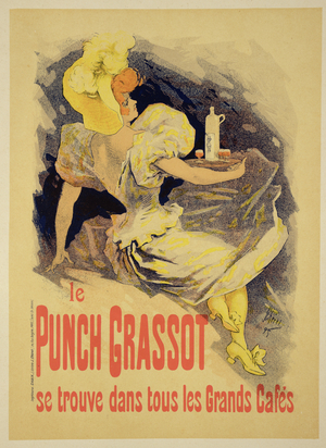 Reproduction of a poster advertising 'Punch Grassot', 1895 (colour litho)
