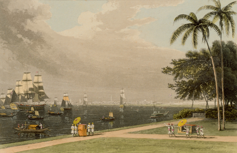 View of Calcutta from the Garden Reach, 1810 (litho)