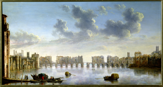 Old London Bridge (oil), c.1630