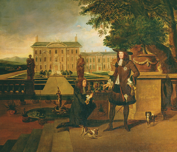 John Rose (c.1621-77) the King's Gardener, presenting Charles II (1630-85) with a pineapple, supposedly the first grown in England at Dorney Court in Berkshire (oil on canvas)
