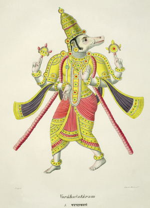 Varaha, engraved by de Marlet (colour litho)