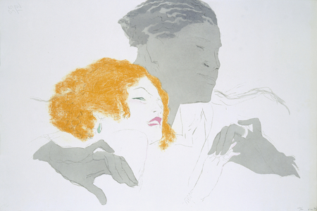 Couple, Paris, c.1920s (colour litho)