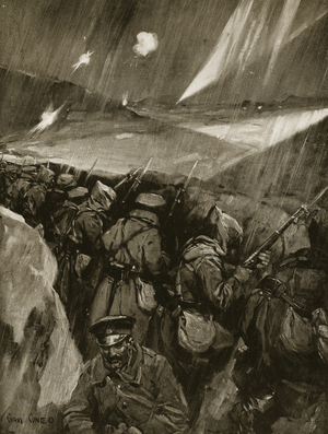 Bulgarians besieging Adrianople, 1912-13 (litho)