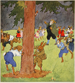 Playtime, illustration from 'De Haschenschule, ein Lustiges Bilderbuch' by Fritz Koch-Gotha and Albert Sixtus, 1924 (colour litho)