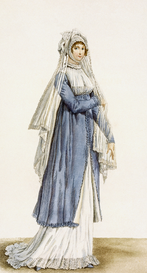 Ladies Day Dress, plate from from the 'Incroyable et merveilleuse', engraved by Georges Jacques Gatine (1773-1831), pub. Paris, 1803 (coloured engraving)