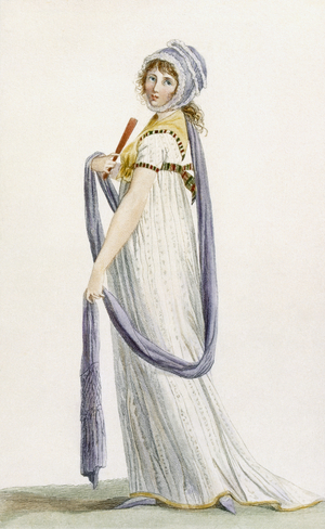 'Toilette Demi-Habillee', illustration from 'Journal des Dames et des Modes', 1799 (coloured engraving)