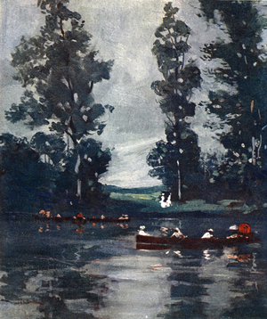 Boating on the Tigre, near Buenos Aires, from a portfolio of prints from the original watercolours, 1912 (colour litho)