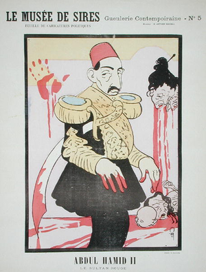 Abdul Hamid II, from 'Le Musee de Sires' published c.1900 (colour litho)