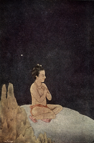 Dhruva, illustration from 'Myths of the Hindus and Buddhists' by Sister Nivedita and Ananda Coomaraswamy, 1st edition, 1913 (colour litho)