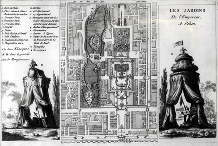 Plan of the Gardens of the Emperor of Peking, from 'Jardins Anglo-Chinois a la Mode', by George Louis le Rouge, published  c.1776-78 (engraving) (b/w photo)