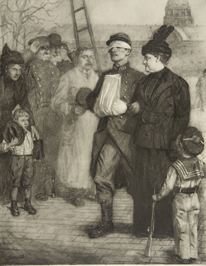 Greeting the Wounded, 1915 (litho)