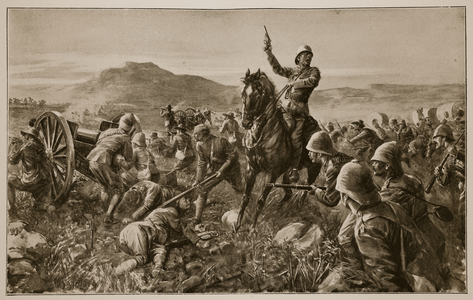 Lord Methuen rallying his broken forces at Tweebosch (litho)