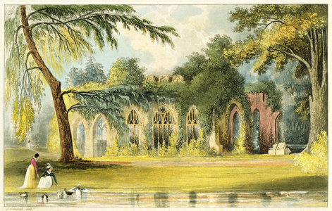 The Ruins, Frogmore, 1828 (colour litho)