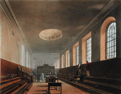 The School Room of St. Paul's, from Ackermann's 'History of the St. Paul's School', part of 'History of the Colleges', engraved by J. Bluck (fl.1791-1819) published 1816 (aquatint)