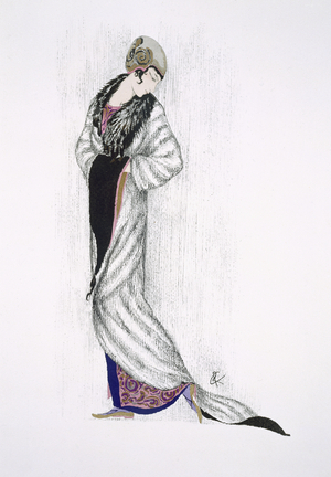 Design for a long coat (colour litho)