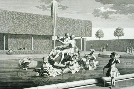 The fountain of Neptune and Thetis at the Belvedere Palace, Vienna, engraved by Jakob Gottlieb Thelott (c.1711-75), published c.1730-40 (engraving)